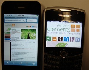 Difference between iPhone and Blackberry when it comes to a website