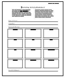 Use this marketing activity worksheet to plan your 2012 calendar of marketing tactics