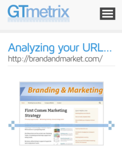 GTmetrix analyzing Branding and Marketing